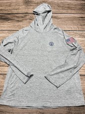 Vineyard Vines Hoodie Mens L Gray Long Sleeve Lightweight USA Flag Whale VV 98