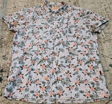 Hugo Boss Mens Short Sleeve Button Up Hawaiian Shirt Floral Print Large