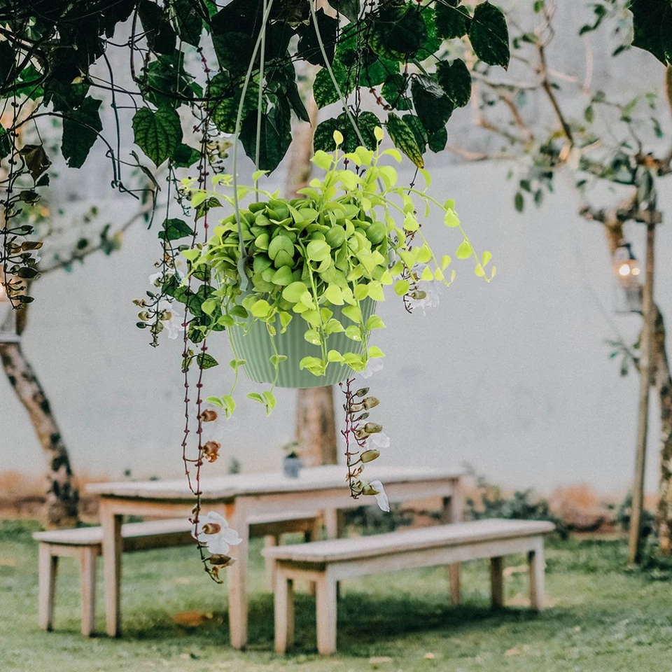 6 Pcs Hanging Baskets for Kitchen Pots Plants Outdoor Planters Plastic - Image 2 of 4