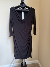 Lauren Ralph Lauren Women's Bodycon Dress 3/4 Sleeve Solid Size 14 Black