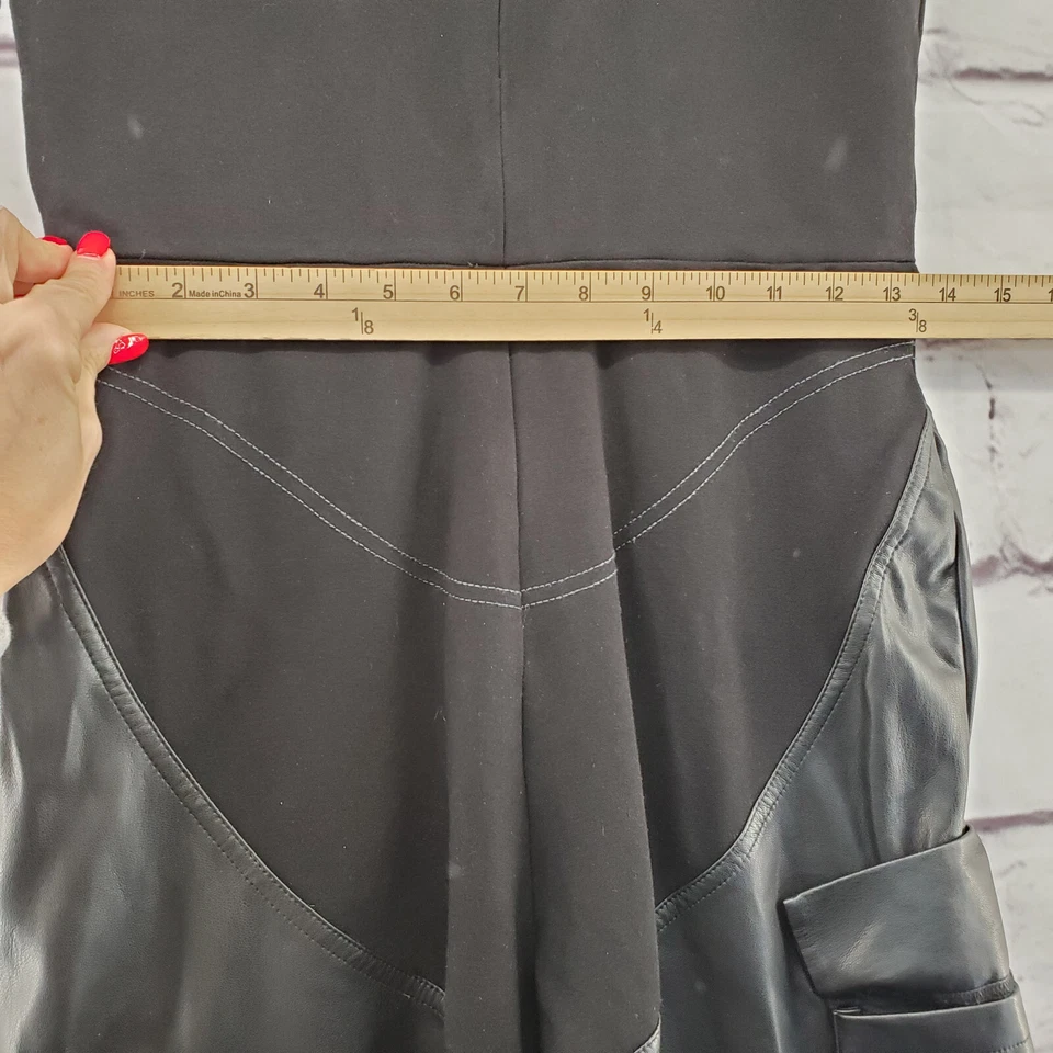 MANIERE DE VOIR Mono Mujer 10 Cremallera Pull On Sin Mangas Imitación Cuero Pantalón Foto 3 de 4