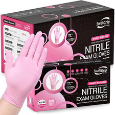 Pink Nitrile Disposable Gloves - 1000 Ct, Latex-Free, Powder-Free, Large