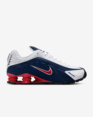 Nike Shox R4 USA HQ1988-400 Midnight Navy White Red Men's Size | eBay