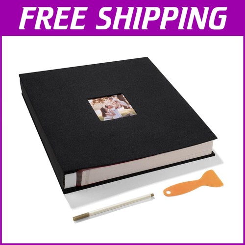 600 Photo Self-Adhesive Scrapbook Album with Customizable Linen Cover, 13"x12.8"