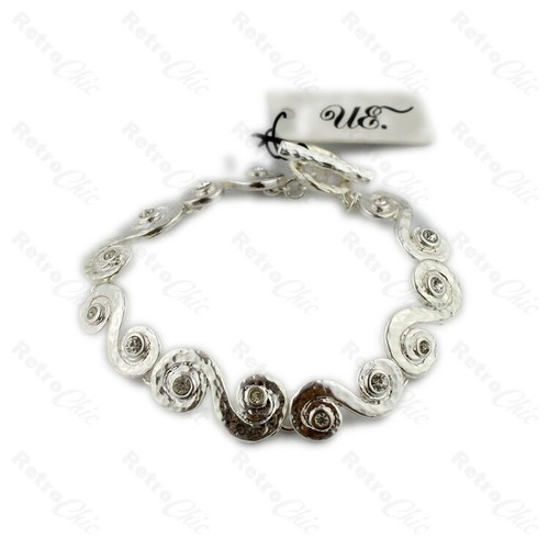 BRAZALETES/BRAZALETES DE MODA CRISTAL BRILLANTE tono plateado formal graduación nupcial Reino Unido - Imagen 19 de 38