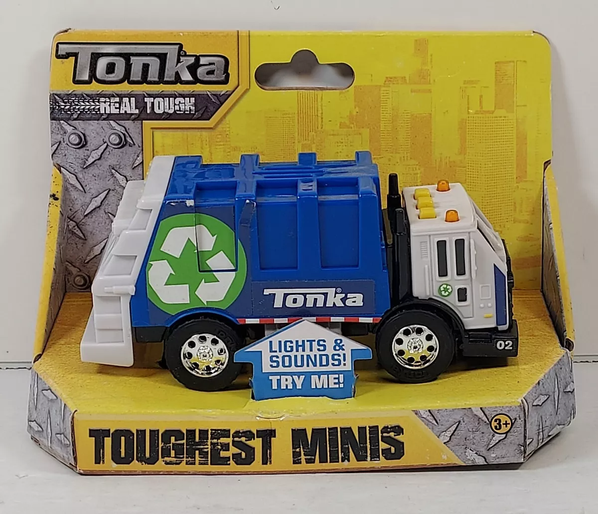 Toughest Mini Hasbro Tonka Truck Trash Recycling Blue Light Sound Electronic