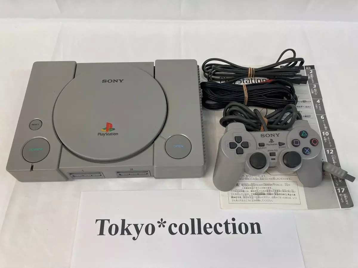 Sony PlayStation 1 PS1 Gray Game Console Full Set Japanese Version Fast  Shipping