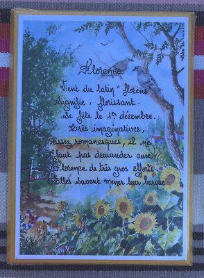 CADRE TABLEAU PRÉNOM FLORENCE (11,5 x 16 cm) / FIRST NAME FRAME IN FRENCH