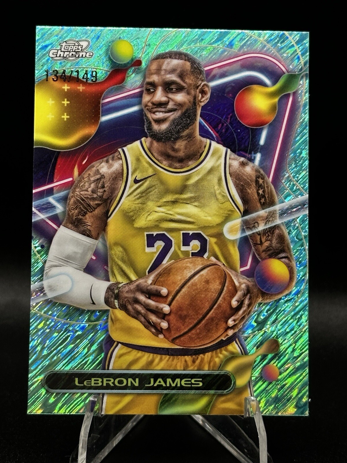 2023-24 LEBRON JAMES TOPPS COSMIC CHROME #59 AQUA EQUINOX REFRACTOR /149 SP 👑