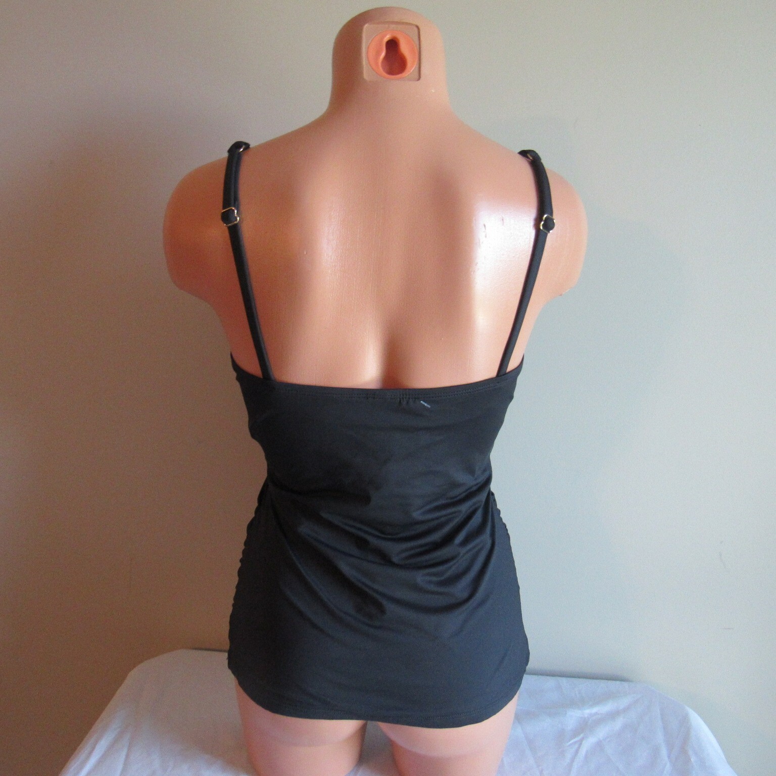 Tommy Bahama Pearl Twist Underwire Tankini Swim Top Black Large NWT