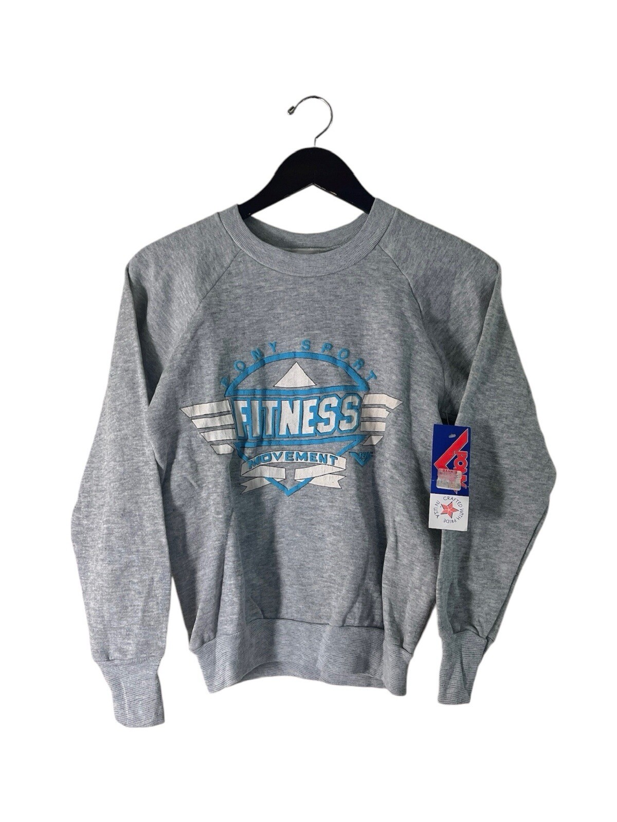 felpa girocollo pony vintage uomo taglia small deadstock nuova con etichetta anni 80 made in USA