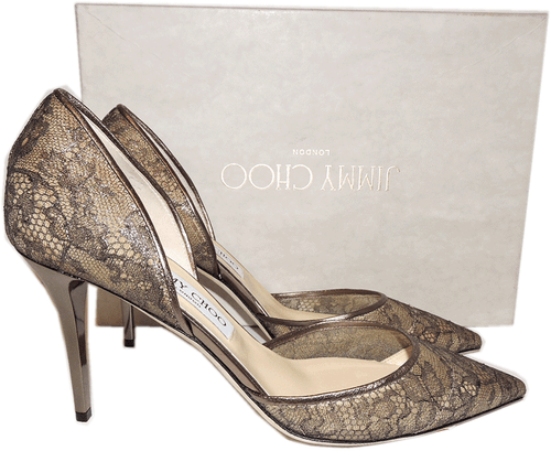 Jimmy Choo D'orsay 85Mm Pumps Laces Pointy Toe Addison Sz 39.5  Heels Shoes - Picture 1 of 7