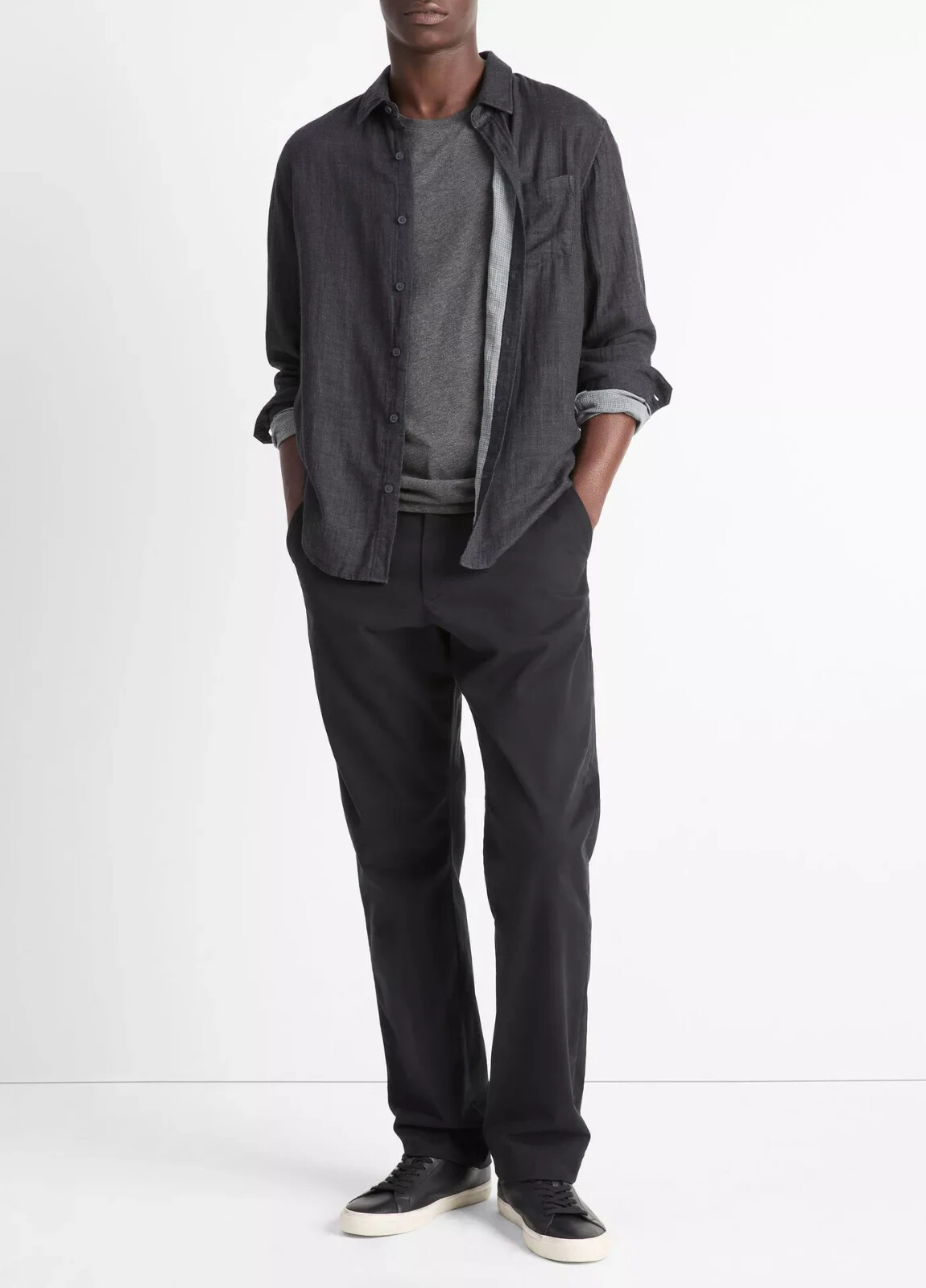 New $225 VINCE Men’s Double Face Button Front Long Sleeve Shirt Size Large