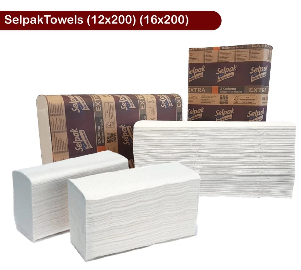 Selpak Paper Hand Towels Luxury White C fold Z fold Multifold Tissue hand Towels