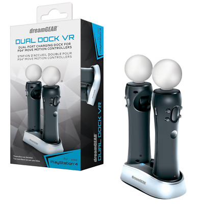 dreamGEAR Dual Charging Dock for PlayStation 4 PSVR PS3 Move Motion Controller