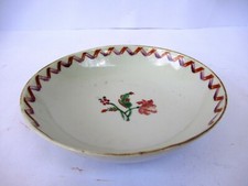 Antico Porcellana Cinese Piastra Piatto Floreale Design Cantone Dipinta Orlo "