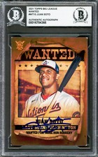 Juan Soto Signed 2021 Topps Big League Wanted Card WT15 Mets Beckett #16704366