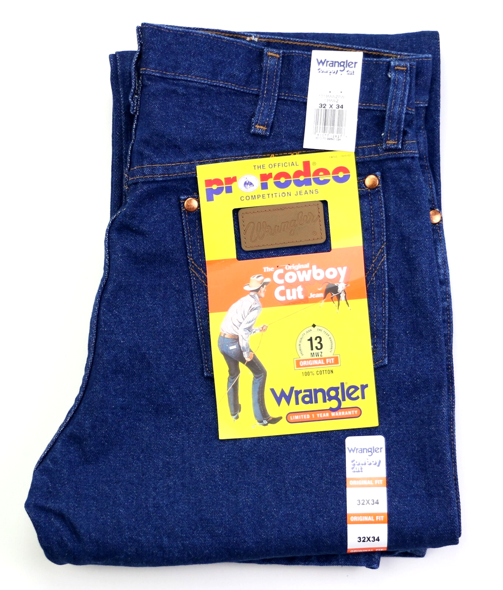 Wrangler Cowboy Cut 13MWZ Original Fit Men's Jeans Prewashed Indigo 100%  Cotton