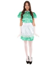 Women s French Apron Maid Dress Costume Uniform Costumes Green HC-1245