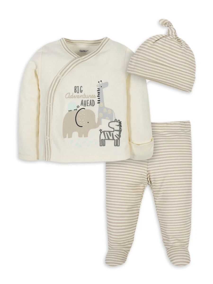 Gerber Unisex Baby 3 Piece Organic Take Me Home Set Neutral