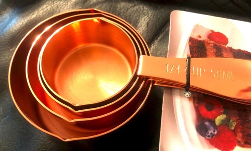 4-Set Chef Select Premium Measuring Cups ft. Pouring Spouts, Copper-plated, NWT - Picture 8 of 10