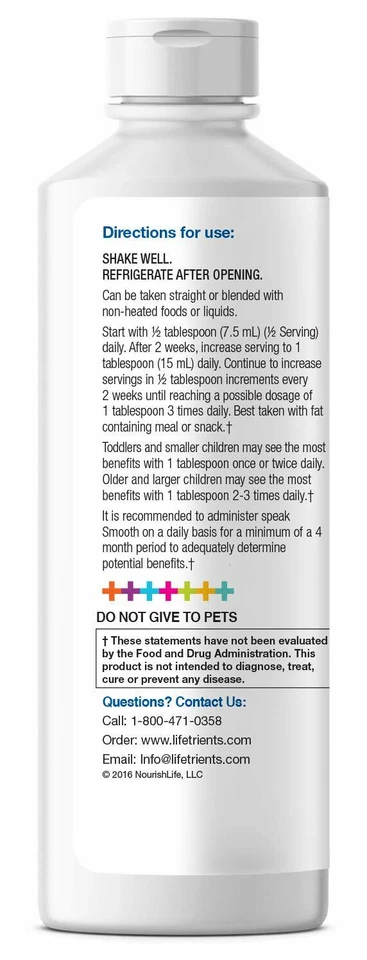 Lifetrients Speak+D Smooth naranja vainilla 15,2 oz fórmula para pediatra Foto 3 de 4