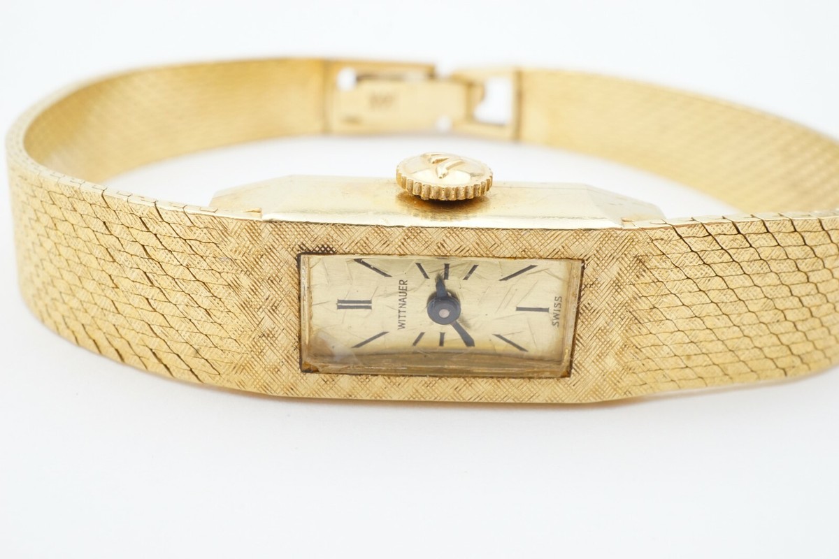Vintage Wittnauer 14k Yellow Gold Watch Womens 17 Jewel Textured