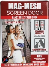 MAG-MESH Magnetic Screen Door Heavy Duty Strong Magnets & Mesh -Transparent -New