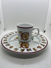 Tiffany  Co Authentic Child's Divided Plate  Cup Alphabet Bears Collection EUC