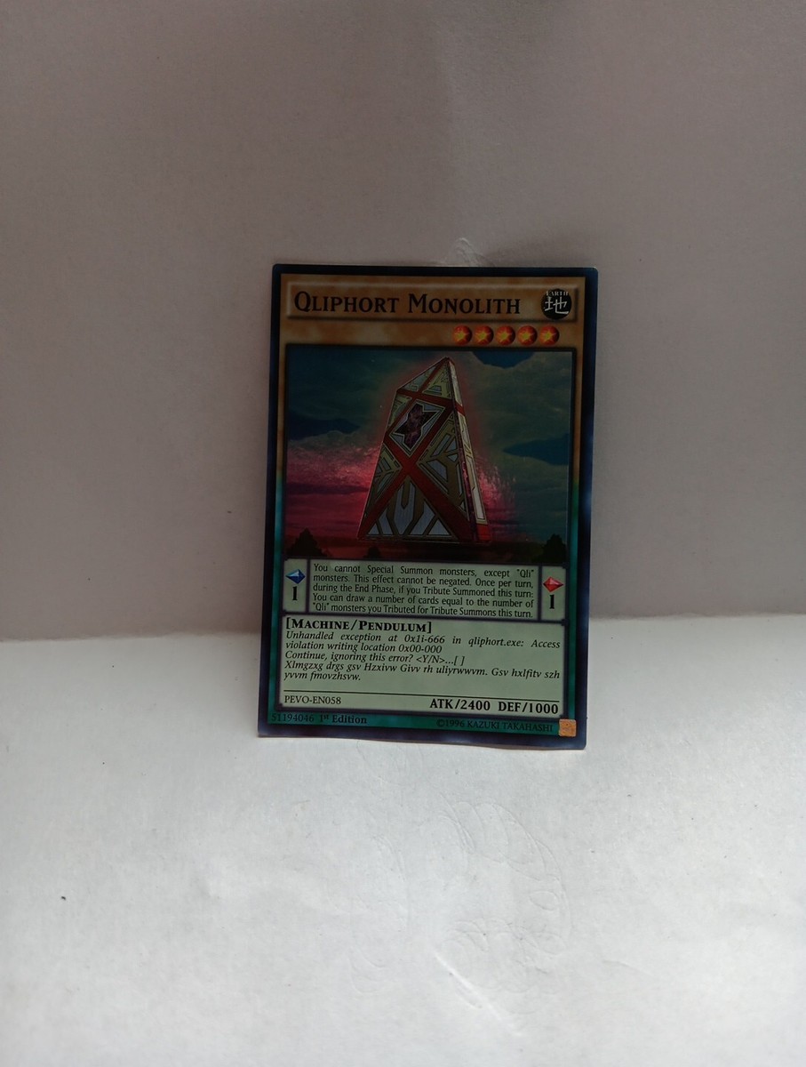 YU-GI-OH Qliphort Monolith PEVO-EN058 Super Rare Card 1st Edition