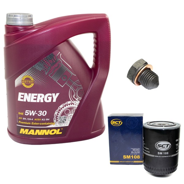 MotoröL ÖLfilter SM108 5W30 4Liter + ÖLablassschraube FüR Audi Seat Vw Passat-image