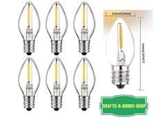 Lot of 6 LED Night Light Bulbs C7 Replacement Bulbs 0.7 watt 120v E12 Base