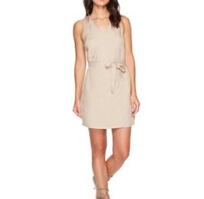 ASTR The Label Dress Wrap Sleeveless Women Small Tie Up Waist Lined Tencel Linen