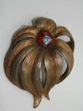 RARE VINTAGE SIGNED DALSHEIM BROOCH WITH WATERMELON STONE! ESTATE FIND!