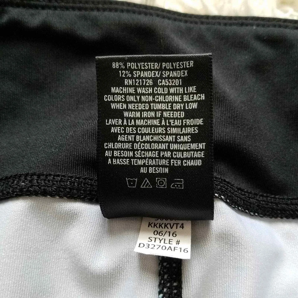 Leggings Aeropostale para mujer M tiro medio estampado abstracto negro verde azulado Foto 4 de 4