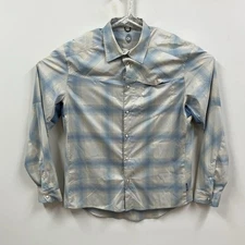 Club Ride Shirt Mens Large Plaid Club West Pearl Snap Cycling Bike MTB Vent