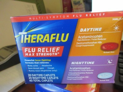 Flu Relief Max Strength, Daytime & Nighttime , 40 Caplets EXP 4/30/2026