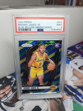 2024 Panini Prizm Bronny James Rookie Blue Yellow Green Choice #243 PSA 9 Lakers