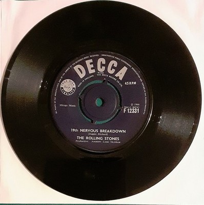 Vinyl Single - ROLLING STONES - 19th Nervous Breakdown - DECCA -UK 1964 - EX/VG+