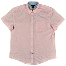 Tommy Hilfiger Men's Linen/Cotton Blend Button Up Button Down Casual Shirt XL/TG