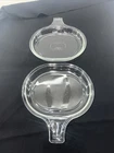 PYREX CORNING 600-B Clear Glass Microwave & Oven Single Serve Dish Grab-it Plate