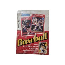 Vintage 1990 Donruss Baseball Puzzle & Cards 36 Pack Factory Sealed Box