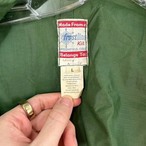 Vintage Frostline Kit Goose Down Puffer Jacket Green Ripstop Mens Large 70s/80s image 3