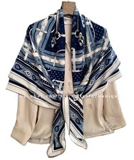 Sallys 70 Cashmere  30 Silk Wrap Scarf Belts Print Double Face Shawl 53"