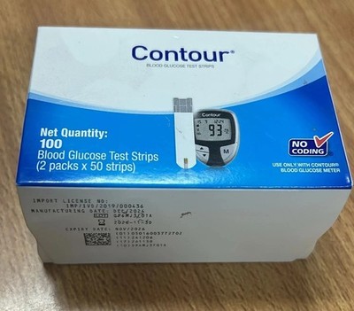 Contour Blue Blood Glucose Test Strips 100 EXP Nov 2027 free shiping