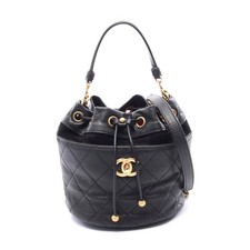 Chanel Caviar Skin Mini Bucket Shoulder Bag Women Black One Size