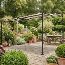 VivaGarden Pergola da Esterno in Acciaio/Poliestere 3x2,5 mt Ecrù - Patio
