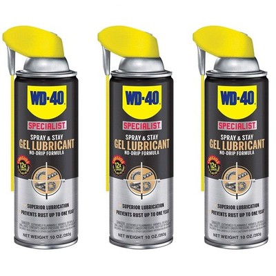 WD-40 Specialist Spray and Stay Gel Lubricant Aerosol Spray 10 Ounce 3 Pack