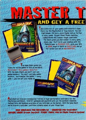InterAct Game Shark Enhancer Print Ad Vintage 1990s Video Game Promo