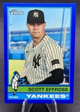 2025 Topps Heritage High Number Scott Effross Blue Border #636 New York Yankees